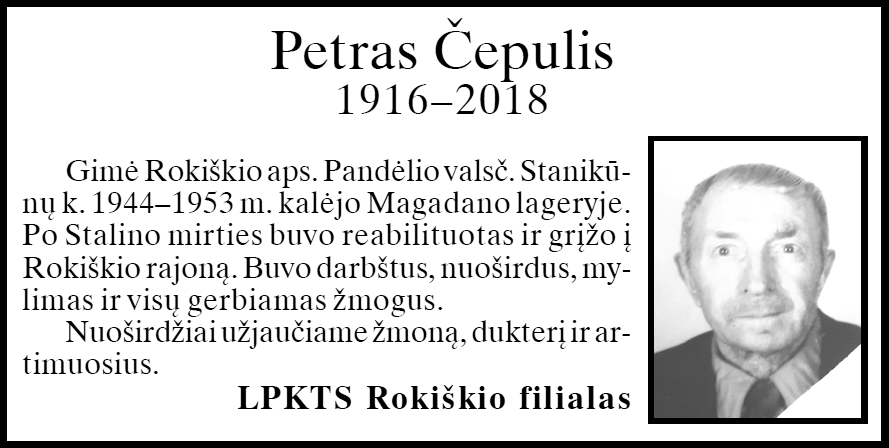 Petras-Čepulis „Tremtinys“, 2018.08.17 Nr. 30